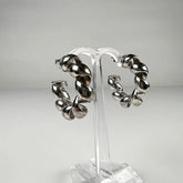 Cercei creole argint 925 cu prindere fluture, 22mm - vedere 1