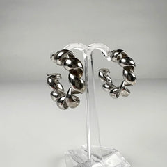 Cercei creole argint 925 cu prindere fluture, 22mm - vedere 1