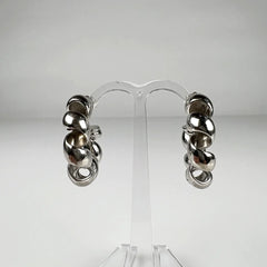 Cercei creole argint 925 cu prindere fluture, 22mm - vedere 2