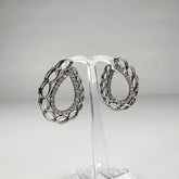 Cercei creole zirconia cu prindere fluture din argint 925 - vedere 1