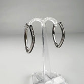 Cercei creole argint 925 cu zirconia, 25mm - lungi si eleganti - vedere 1