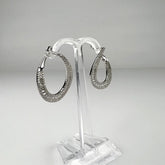 Cercei creole argint 925 cu zirconia 25mm - vedere 1