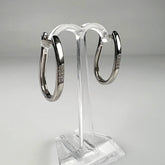Cercei creole argint 925 cu zirconia - 26mm - vedere 1