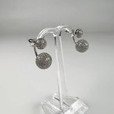 Cercei drop zirconia cu prindere fluture din argint 925 - vedere 1