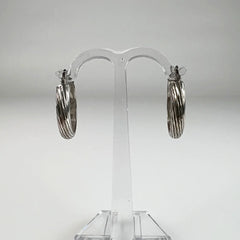 Cercei creole din argint 925, 27 mm, model clasic elegant - vedere 2
