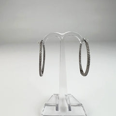 Cercei creole argint 925 cu zirconia, 18 mm - vedere 2