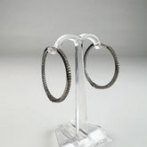 Cercei creole argint 925 cu zirconia 23mm - vedere 1