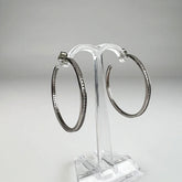 Cercei creole zirconia argint 925 cu prindere fluture 25mm - vedere 1