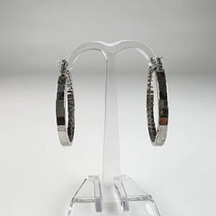 Cercei creole continui din argint 925, 24 mm - elegant si durabil - vedere 2