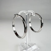 Cercei creole continui din argint 925, 33 mm, eleganti si usori - vedere 1