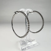 Cercei creole argint 925 45mm - design elegant continuu - vedere 1