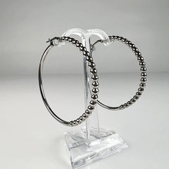 Cercei creole argint 925 45mm - design elegant continuu - vedere 1