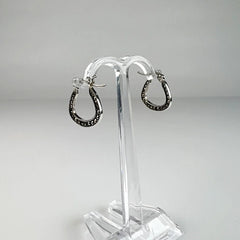 Cercei creole marcasite din argint 925, 16 mm - vedere 1