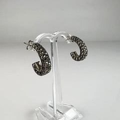 Cercei marcasite cu surub si fluture din argint 925 - vedere 1