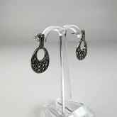 Cercei drop marcasite cu fluture din argint 925 - vedere 1