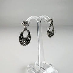Cercei drop marcasite cu fluture din argint 925 - vedere 1