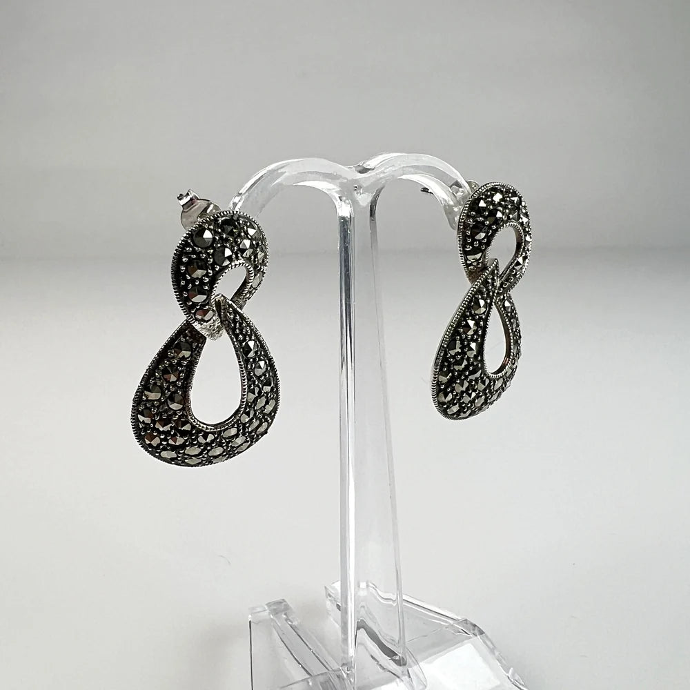 Cercei lungi marcasite cu fluture din argint 925 - vedere 1