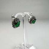 Cercei drop marcasite argint 925 cu prindere leverback - vedere 1