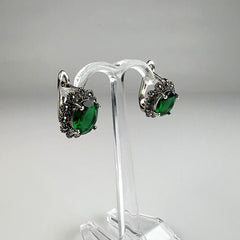Cercei drop marcasite argint 925 cu prindere leverback - vedere 1
