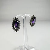 Cercei marcasite cu surub si fluture din argint 925 masiv - vedere 1