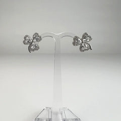 Cercei cu surub zirconia din argint 925 prindere fluture - vedere 2