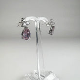 Cercei drop zirconia cu prindere fluture din argint 925 - vedere 1