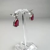 Cercei drop zirconia cu prindere fluture din argint 925 - vedere 1