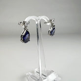 Cercei drop zirconia cu prindere fluture din argint 925 - vedere 1