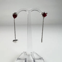 Cercei lungi zirconia cu prindere fluture din argint 925 - vedere 2