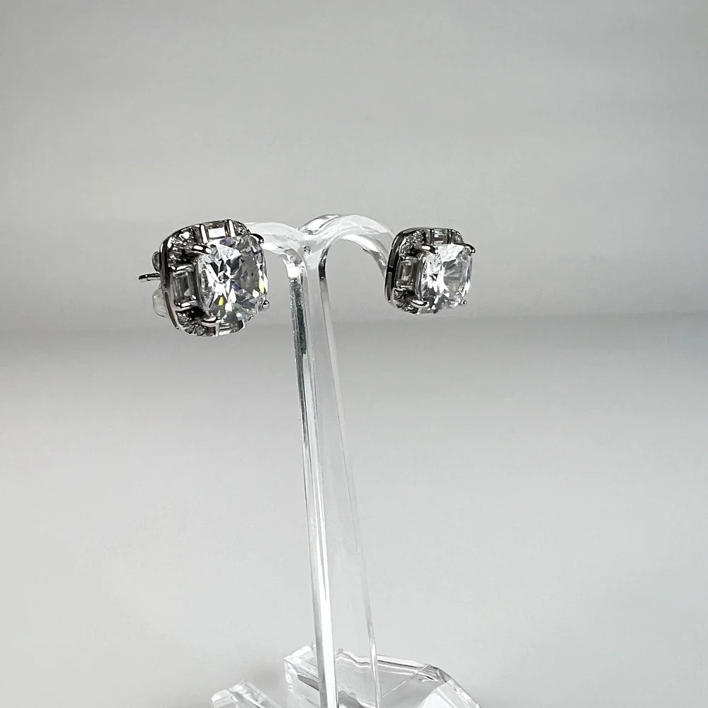 Cercei cu zirconia si prindere fluture din argint 925 - vedere 1