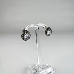 Cercei zirconia cu surub si fluture din argint 925 - vedere 1