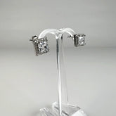 Cercei cu zirconia si surub din argint 925, 10mm - vedere 1