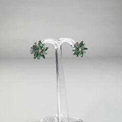 Cercei zirconia cu surub si prindere fluture din argint 925 - vedere 1