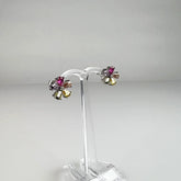 Cercei mici zirconia cu surub argint 925 si fluture - vedere 1