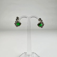 Cercei cu zirconia si surub din argint 925 - fluture - vedere 2