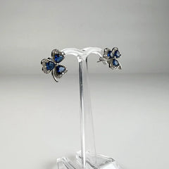 Cercei argint 925 cu zirconia si prindere fluture 8mm - vedere 2