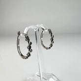 Cercei creole marcasite din argint 925 - 25 mm - vedere 1