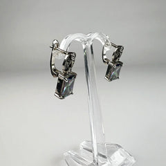 Cercei drop topaz cu prindere fluture din argint 925 - vedere 1