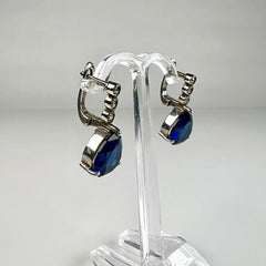 Cercei drop zirconia cu prindere leverback din argint 925 - vedere 1