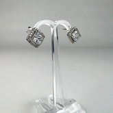 Cercei cu zirconia si surub din argint 925, 10mm - vedere 1
