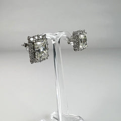 Cercei zirconia cu surub si fluture din argint 925 - vedere 1