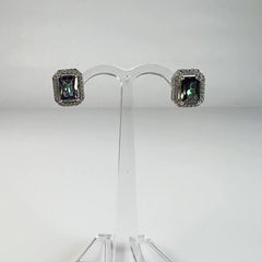 Cercei topaz cu surub si fluture din argint 925 pur - vedere 2