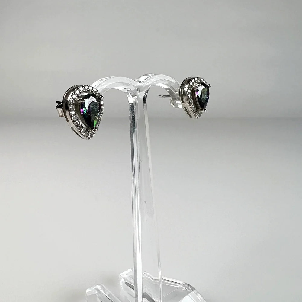 Cercei topaz cu surub si fluture din argint 925 de 10mm - vedere 1