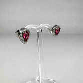 Cercei cu zirconia si surub din argint 925, prindere fluture - vedere 1