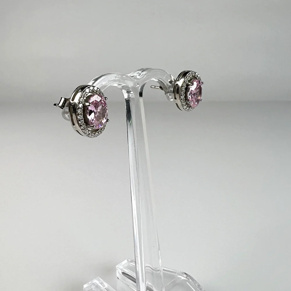 Cercei zirconia cu surub si fluture din argint 925 - vedere 1