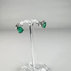 Cercei paraiba cu surub si fluture din argint 925 10mm - vedere 1
