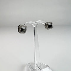 Cercei cu zirconia si surub din argint 925 pentru piercings - vedere 1