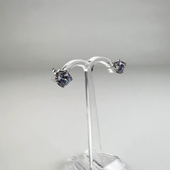 Cercei cu zirconia si surub din argint 925, 6 mm - vedere 1