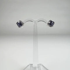 Cercei cu zirconia si surub din argint 925, 6 mm - vedere 2