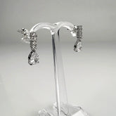 Cercei lungi din argint 925 cu zirconia si fluture push-back - vedere 1